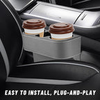 Car Seat Gap Filler Organizer, PU Leather Auto Front Seat Organizer Console Side Filler w/Cup Holder, Multifunctional Bottle Phone Holder Crevice Fillers for Most Car (Gray)