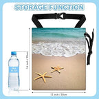 Beaches and Starfish Car Trash Bag - Waterproof Car Trash Bag Hanging Leakproof Car Garbage Bag - Washable Reusable Trash Bag For Car Interior Hanging Organizer Storage Vehicle Travelling Camping