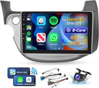[8 CORE 6G+128G] Car Radio for Honda Fit 2008-2013 with Wireless Carplay/Android Auto,10.1" Android 15 IPS Touch Screen Car Stereo,Bluetooth,GPS,5G WiFi,SWC,DSP +Backup Camera