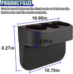 ZIMISI Car Cup Holder, Leather Front Console Gap Filler Organizer (Black) | Car Seat Gap Filler Storage Box, Multifunctional Car Cup Drink Holder, Coin Bucket, Cell Mobile Phone Holder
