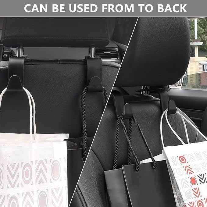 8-Pack Car Seat Back Storage Hook | Auto Seat Hook Hangers Storage Organizer Interior Accessories for Purse Coats Umbrellas Grocery Bags Handbag