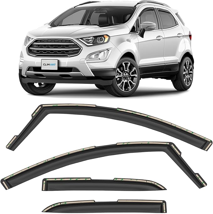 in-Channel Incredibly Durable Rain Guards for Ford EcoSport 2018-2022, Original Window Deflectors, Vent Window Visors, Vent Deflector, 4 pcs. - 615274