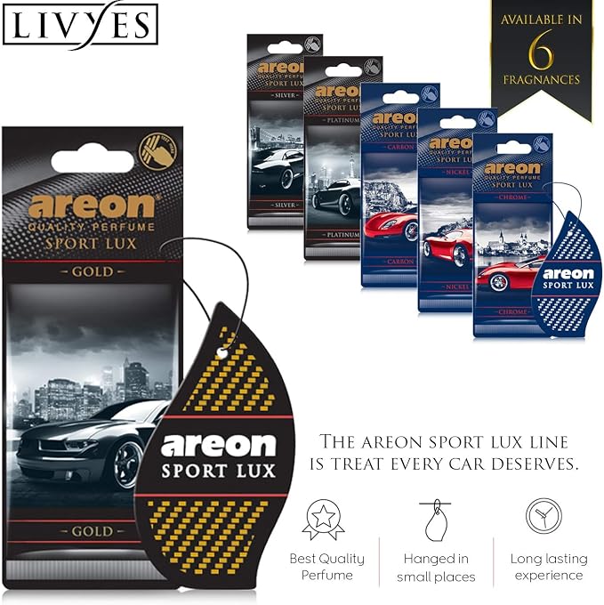 Sport LUX SL03 Quality Perfume/Cologne Car Air Freshener, Platinum (Pack of 12)