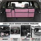 Car Trunk Organizer, Backseat Hanging Large Storage with Adjustable Straps, Waterproof Collapsible Cargo Bag with 4 Pockets, Sturdy Space Saver Frees Trunk Floor for SUV, Truck, MPV