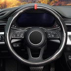 Carbon Fiber Car Steering Wheel Cover Small-Size 14"-14 1/4" Compatible with Prius Civic Model 3 Camaro Spark Rogue Mini Smart Audi
