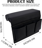Universal Car Door Side Storage Pocket - Black Leather Window Armrest Organizer Bag with Extra Storage Space for Vehicle Interior Accessories