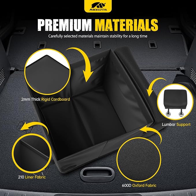 Car Seat Organizer & Lumbar Support - 33L Collapsible Front & Back Seat Organizer with Removable Back Support Pillow, Car Storage for SUV Auto Truck Van