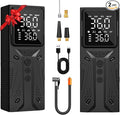 Tire Inflator Portable Air Compressor, High-Speed 150PSI Cordless Air Pump for Car Tires with Powerful Battery, Auto Shut-Off - Portable Tire Pump for Car, Bike, Motorcycle and Balls 2 (Pack)