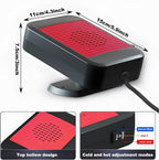 Car Heater, 12V 200W Fast Heating and Cooling Mode Windshield Defroster & Defogger, Portable Car Heater that Plugs into Cigarette Lighter, 360° Rotatable Car Heaters for Vehicle,SUV,RV,Jeeps (Red)