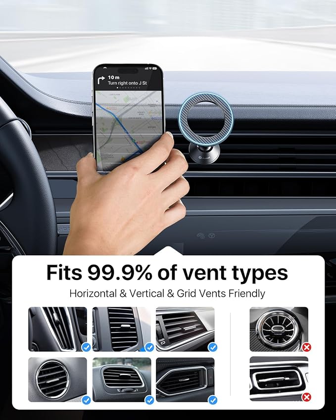 for MagSafe Car Mount [Strongest Magnet, 1S Install] Magnetic Phone Holder for Car Vent 360 Adjustable Compact Magnetic Car Phone Holder Mount for iPhone 17 Pro Max 16 15 14 13 12 Plus Mini
