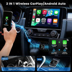 2-in-1 Wireless CarPlay Adapter for iPhone & Android Auto – Convert Wired CarPlay to Wireless, Plug & Play, Stable Connection for Daily Driving, USB & USB-C Support (Check Compatibility)