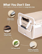 Car Trunk Organizer with Removable Lid for SUV (XL, Beige) | 1680D Wipe-Clean Fabric & 3.5mm PP Board. Collapsible Car Basket Features Dual Non-Slip Metal Hooks & 2x Adjustable Straps