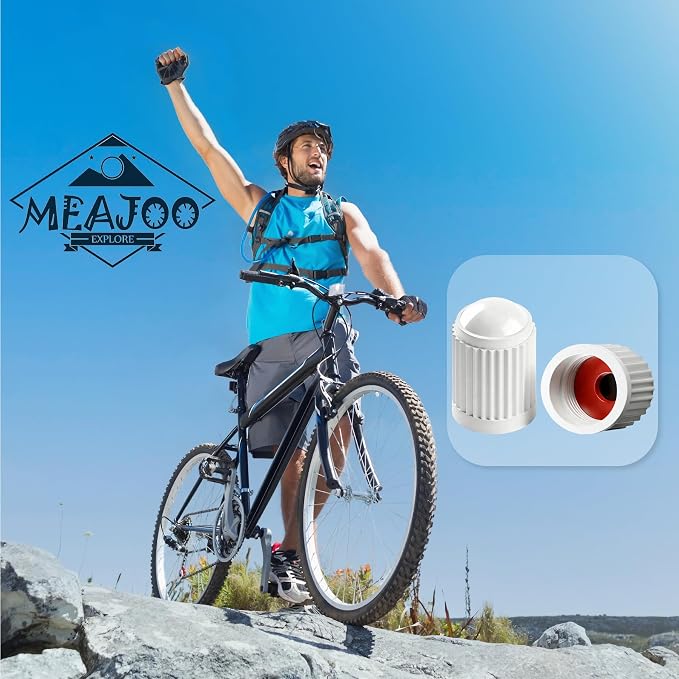 15PCS Tire Valve Stem Caps, Corrosion Resistant, with O Rubber Ring, Airtight Seal Heavy Duty Dustproof Tire Valve Stem Covers for Cars, SUV, Trucks, Bikes, Motorcycles, Bicycles(White)