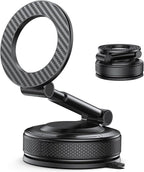 Car Phone Mount for Your Car, Magnetic Phone Holder for Car with Extendable Arm, Foldable Dashboard Phone Mount Designed for Larger Phones Compatible with iPhone 17/16/15/14/13/12