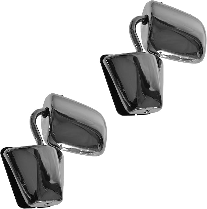 Driver and Passenger Side Mirror Assembly Set Manual Smooth Compatible with 75-95 Chevrolet G10 75-95 G20 75-96 G30 79-95 GMC G1500 79-95 G2500 79-96 G3500