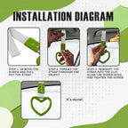2PCS Heart Shaped Car Handle Straps, Rear Bumper Warning Keychain Ring for Car Exterior Accessories (Green-Silver)