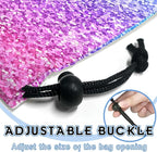 Car Trash Bag Hanging Back of Seat Waterproof Small Cute Printed One-handed Strap Drawstring Garbage Bags for Car-Glitter Pink