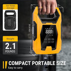 AC/DC Tire Inflator Portable Air Compressor, Dual Power for Home 110V AC and Car 12V DC Air Pump with Pressure Gauge, Auto Shutoff, Tire Pump for Car Motorcycle Bicycle and Other Inflatables
