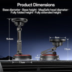 for MagSafe Car Mount [3-Axis] Nano Adhesive Gel + Strong Suction Cup Magnetic Phone Holder for Dashboard & Windshield, 360° Adjustable for iPhone 17 16 15 14 13 12, Samsung, Matte Black