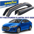 Goodyear Shatterproof in-Channel Window Deflectors for Hyundai Elantra 2017-2020, Rain Guards, Window Visors for Cars, Vent Deflector, Car Accessories, 4 pcs - GY003459LP