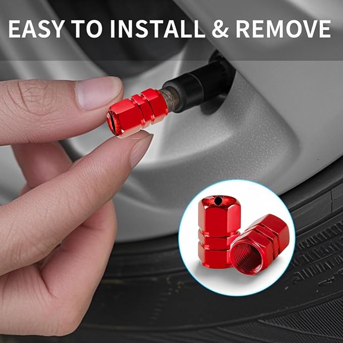 4Pack Beast Eyes Tire Valve Caps Universal Tire Air Cap Valves Stem Covers | Aluminum Alloy Rust-Proof Valve Stem Caps,for Auto SUV Truck Motorcycle Bicycle,Red Eyes Gifts for Women Mom Driver