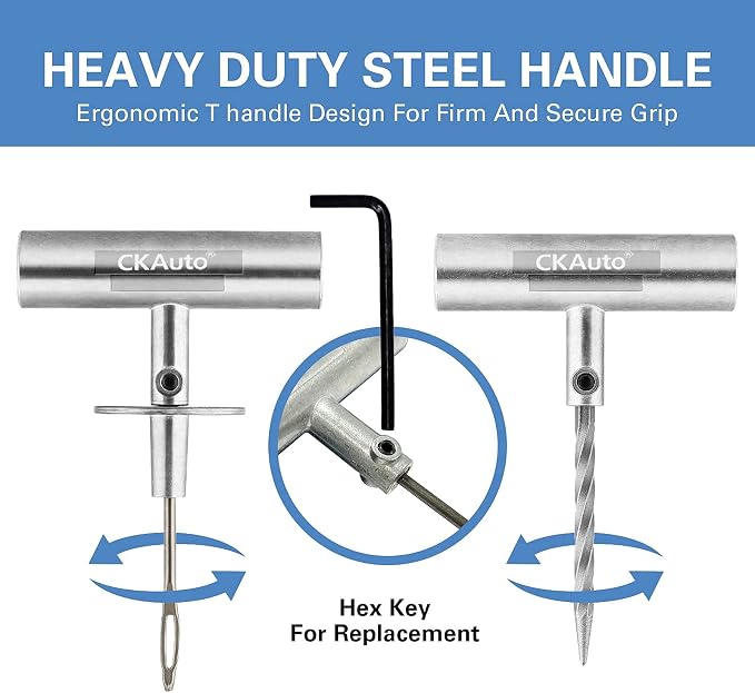 Universal Tire Repair Kit, Heavy Duty Car Emergency Tool Kit for Flat Tire Puncture Repair, 36 Pcs Value Pack, Tire Plug Kit fit for Autos, Cars, Motorcycles, Trucks, RVs, etc.