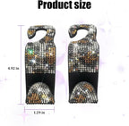 Bling Car Seat Headrest Hooks, 2PCS Leopard Print Backseat Storage Hanger Hooks for Women, Automotive Interior Rear Headrest Decoration Organizers, Universal for Vehicles (Coffee)