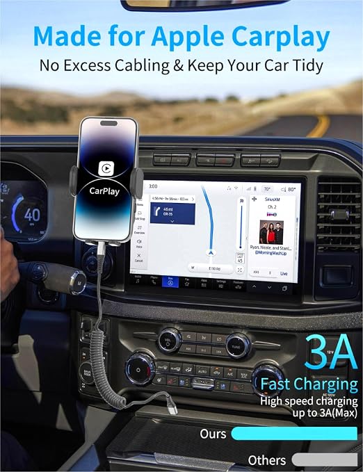 Coiled USB C to Lightning Cable for Car 2 Pack, 3FT Apple Carplay Cable, Short Retractable iPhone Charger Fast Charging Cord for iPhone 14 13 12 11 Pro Max Xs X Xr 8/Airpods