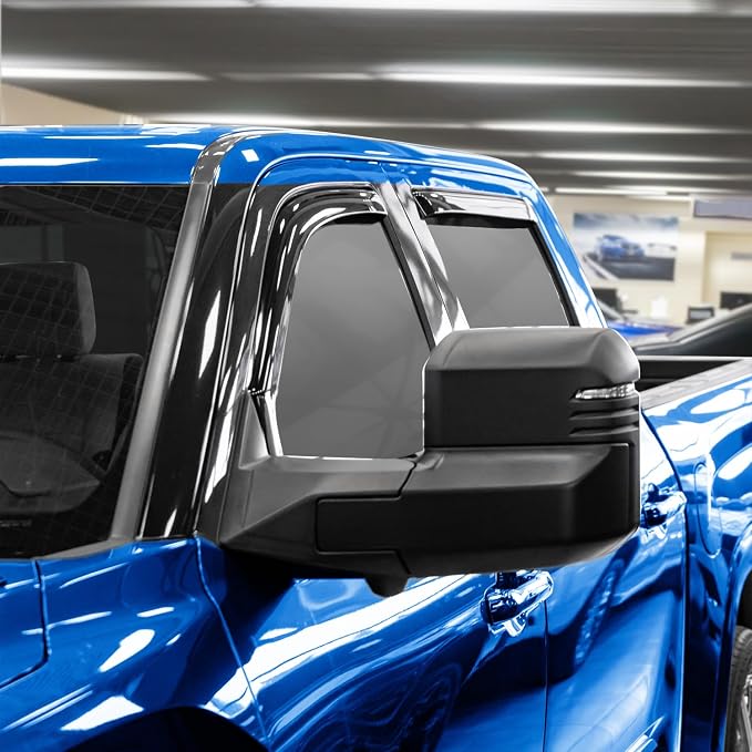 Goodyear Shatterproof in-Channel Window Deflectors for Toyota Tundra 2022-2026 CrewMax, Rain Guards, Window Visors for Cars, Vent Deflector, Car Accessories, 4 pcs - GY008143