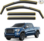 in-Channel Window Rain Guards Fit for Chevy Silverado/GMC Sierra 2500HD/3500HD 2020-2026 Crew Cab, Extra Durable Window Deflectors Vent Visors Truck Vent Shades Exterior Car Accessories