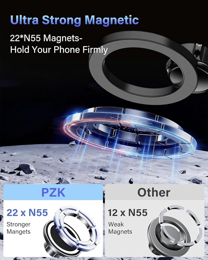 PZK Car Phone Mount for BMW X5 X6 2024-2026 & BMW X7 2023-2026 Accessories | Magnetic Car Phone Holder Custom 14.9-inch Screen Compatible with MagSafe 360° Rotation with Storage Box Not Affect Vent