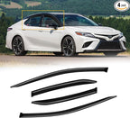 Rain Guards for Toyota Camry 2018-2024, Window Visor Shields Vent Deflector Shade Dark Smoke 2019 2020 2021 2022 2023, Tape-On, 4PCS