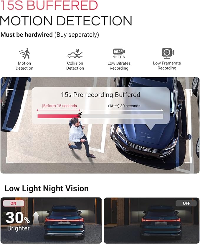 E1 Pro 4K Mini Dash Cam Front, STARVIS 2 PlatePix HDR Night Vision Car Camera, Built-in 5G WiFi GPS, 1.54'' IPS Screen, Voice Control, 24/7 Buffered Parking Mode, Support 1TB Max