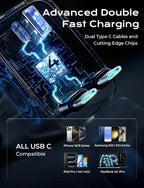 Retractable Car Charger, Duanl C Retractable Car Chagrer 84W Car Charger USB C Fast Charger Adapter, Car Accessories for Men Women, for iPhone 17 16 15 14 13 12 Pro Max, Grey