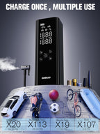 GT150 Tire Inflator Portable Air Compressor,150 PSI,LED Screen | Air Pump with Digital Pressure Gauge, LED Light and Auto Shut-Off Function for Car, Motorcycle, Bicycle, Ball
