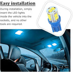 24PCS LED Interior Car Lights, T10 31mm 41mm Dome Bulb Kit,Ice Blue | 194 168 2825 DE3175 578 sockets, alloy PCB, output for map trunk license tag, plug in, automotive accessories
