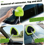 7PCS Windshield Cleaner Tool, Car Windshield Cleaner Tool+Side Mirror Squeegee +3 Microfiber Pads+100ml Spray Bottle+1 Detailing Brush,12-19inches Extendable Handle,180° Rotation