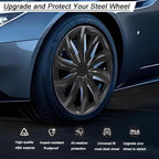 Hubcap Wheel Cover Replacement R16 Hub Caps Universal-Fit Steel Wheel Rim Cover ABS Material Exterior Accessories for Car Truck SUV -Set of 4（16-inch，Black）