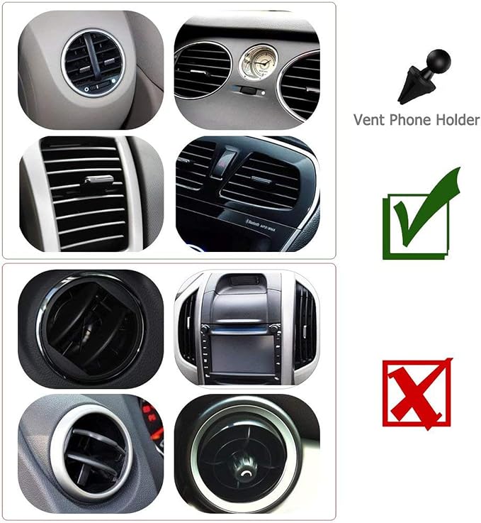 Car Phone Holder Mount, 3-in-1 Universal Cell Phone Holder Car Air Vent Holder Dashboard Mount Windshield Mount Fit for iPhone 17 16 15 14 13 Pro Max, Samsung S24 S23 LG Sony and More