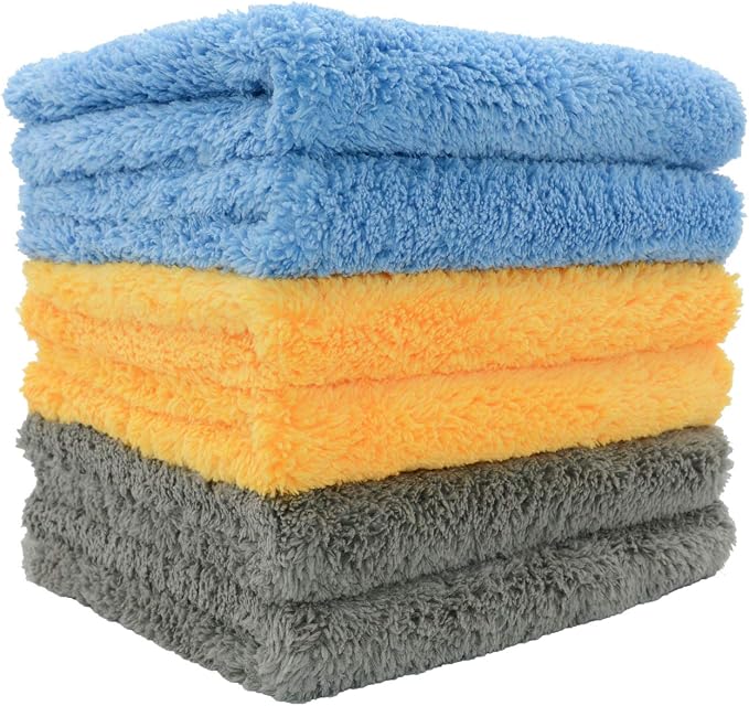 Microfiber Towels for Cars, Car Drying Wash Detailing Towel with Plush Edgeless Microfiber Cloth (Multi)