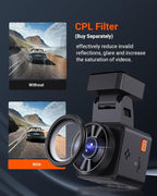 E1 Lite 1080P Dash Cam, Mini Car Camera with Night Vision, 60fps Dash Cam with GPS and Speed, Wi-Fi APP Control, Loop Recording, Voice Control, 24H Parking Mode, Support 512GB