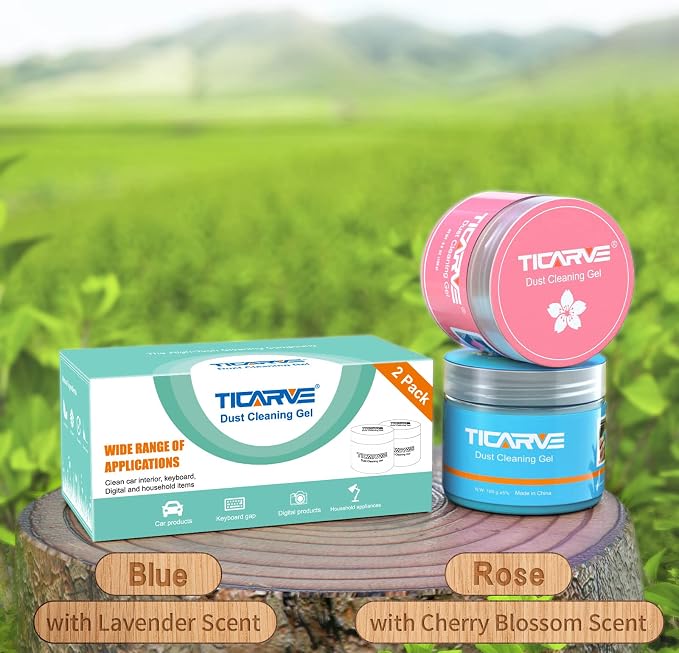 2Pack Cleaning Gel Car Putty Slime for Detailing Putty Detail Tools Car Interior Cleaner Automotive Cleaning Kits Keyboard Cleaner Blue Rose (320g/11.2oz)