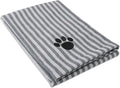 Pet Grooming Towel Collection Absorbent Microfiber X-Large, 41x23.5, Striped Gray (Pack of 12)