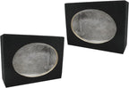 Absolute USA 2SQ6X9+ Car Audio Custom Pair 6" x 9" Sealed Square Black Enclosure Unloaded Speaker Box with Speaker Terminal
