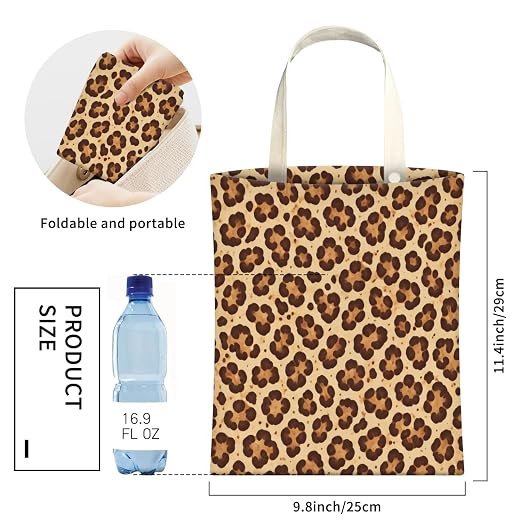 Cute Car Trash Can, Hanging Canvas Car Back Seat Organizer and Storage Bag, Funny Car Trash Bag for Travelling, Outdoor Cute Brown Leopard