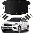 Windshield Cover for Ice and Snow, Windshield Snow Cover, Performance Brake Kits with Side Mirrors Cover, Fits Most Cars, Trucks, Vans, SUVs and More 87 x 56 inches, Black