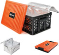 Trunk Crate Organizer with Cooler for Car | Collapsible, Plastic Trunk Lid Organizer Box, For Travel, Groceries, Sports, Home, Tailgating, Removable Insulated Cooler Set