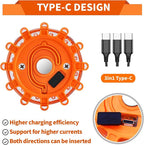 Led Road Flares 4 Pack LED Flares Emergency Kit Recharge LED Flares Light with Magnetic Roadside Safety Disc Flares Kit with Breaker Whistle for Vehicle