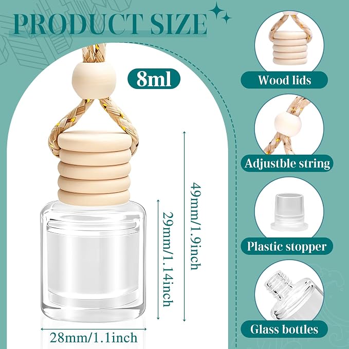 Premium Scent Car Air Freshener, 6 Pack Hotel Scent Collection Diffuser Set, Long Lasting Luxury Fragrance Essential Oil Aromatherapy, Hanging Air Freshener for Car Interior Accessories Unisex