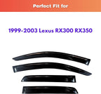 KPY Rain Guards Fit for 1999-2003 Lexus RX300 RX350, Out-Channel Window Visors Vent Wind Deflectors 4PC, Car Accessories for 99-03 Lexus RX Series